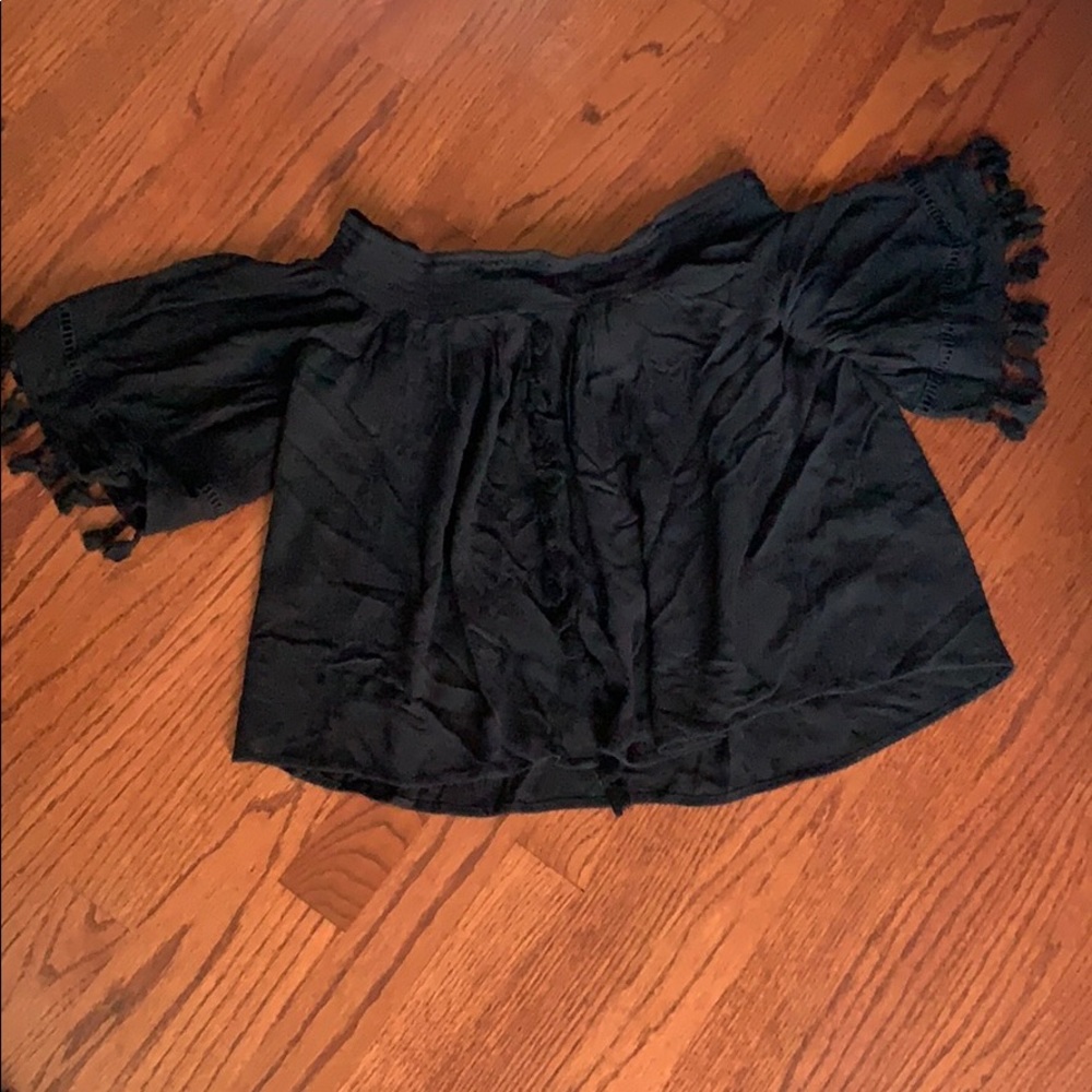 Off the shoulder black top